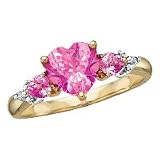 10kt. Gold, Created Pink Sapphire Heart Ring