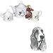 Basset Hound Tea Set, Porcelain by Rosalinde