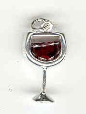 Silverflake -Crystal Charms- Red Wine Glass