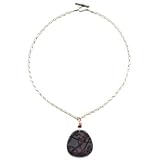 Sterling Silver Ruby & Etched Agate Necklace