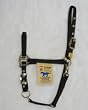 Hamilton Deluxe 3/4" Arabian Nylon Horse Halter with Adjustable Chin and Snap, Black, Average (800-1100 lbs)