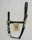 Hamilton Deluxe 3/4 Arabian Nylon Horse Halter with Adjustable Chin and Snap, Black, Average (800-1100 lbs)