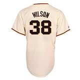 MLB Men's San Francisco Giants Brian Wilson Ivory Home Short Sleeve 6 Button Synthetic Replica Baseball Jersey Big & Tall Spring 2012  (Ivory, XXX-Large)