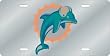 Miami Dolphins Laser Cut Silver License Plate - SET OF 6 - Sports Merchandise
