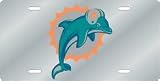 Miami Dolphins Laser Cut Silver License Plate