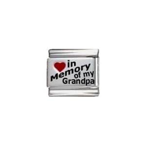 Buy Clearly Charming In Memory of My Grandpa Red Heart Laser Italian Charm by Clearly Charming