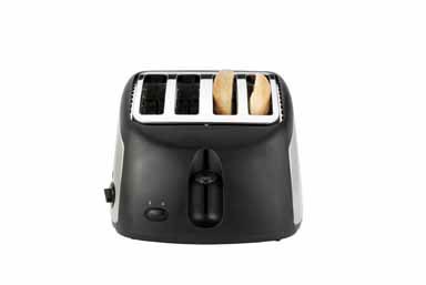 Farberware FAC450T Millennium 4-Slice Toaster, Stainless Steel and Black