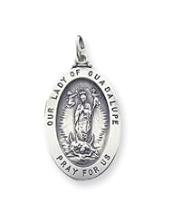 Sterling Silver Our Lady of Guadalpue Medal QC3475"