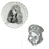 Rottweiler Heart Shaped Plate, Porcelain by Rosalinde (8' diameter)