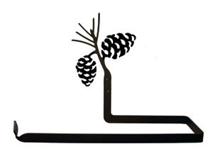 Detail image Wrought Iron Pine Cone Accented Wall Mount Paper Towel Rack