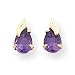 14k Amethyst With Leaf Earrings