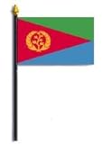 Eritrea Flag Rayon On Staff 4 in. x 6 in.
