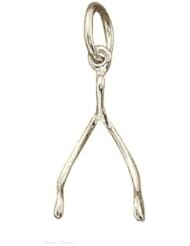 Sterling Silver 3D Turkey Wishbone Bone Good Luck Charm