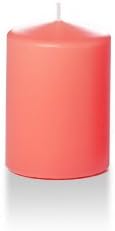 Yummi 3" x 4" Coral Round Pillar Candles - 3 per Pack