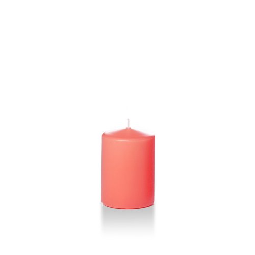 Yummi 3" x 4" Coral Round Pillar Candles - 3 per Pack