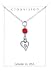 Clayvision Squiggle Heart Love Charm Necklace with Birthstone/Favorite Color Swarovski Crystal