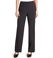 Straight Leg Banded Waist Flat Front Trousers
