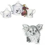 Chihuahua, Longhair Tea Set, Porcelain by Rosalinde