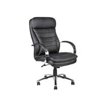 HI-BACK CARESSOFT PLUS EXEC CHAIR W KNEE TILT, CHROME BASE by BOSS