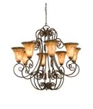 IMAGE OF Kalco 3221TC-1355 Stratford 8 Light Single Tier Chandelier in Toscana with Petite Victorian glass