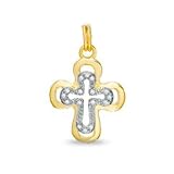 Diamond Accent Cross Charm in 18K Gold-Plated Sterling Silver SOLD ORDER
