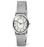 Vintage Style Oval Face Mesh Strap Analogue Watch