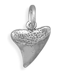 Oxidized Sharks Tooth Charm, Sterling Silver