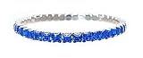 L. Erickson USA Squared Stone Swarovski Stretch Bracelet - Sapphire Swarovski