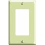 Leviton 80401-I 1-Gang Decora/GFCI Device Decora Wallplate, Standard Size, Thermoset, Device Mount, Ivory