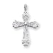14k White Gold Diamond Cross Pendant
