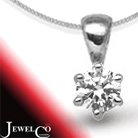 Jewelco London 18 Carat White Gold 20pt 6 Claw Diamond Solitaire Pendant