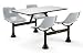Office Products : 24 X 48 Cluster Stainless Steel Seating With 4 Seats