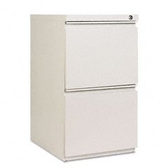 Two-Drawer Mobile Pedestal File with Full-Length Pull, Light Gray, 19-1/4