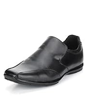 Square Toe Piped Slip-On Shoes