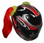 Red Motorcycle Helmet Pigtails