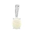 14K White Gold Opal and Diamond Pendant