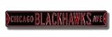 Steel Street Sign: CHICAGO BLACKHAWKS AVE