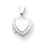 14k White Gold Polished Heart-Shaped Scrolled Locket - Measures 10.5x15.3mm - JewelryWeb