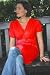 Pleated Shoulder Transitional Nursing Dress (Red)