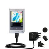 International Wall Charger w/ Tip Exchange for the Sony Clie T400 Rapid AC - Gomadic Brand