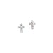 14K White Gold 0.12 ct. Diamond Cross Earrings