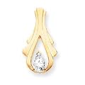 14k Pear Moissanite Slide