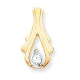 14k Pear Moissanite Slide