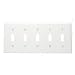 Tools & Hardware : Five Gang Toggle Switch Plate, White