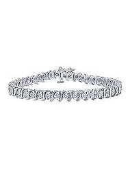 Diamond S Tennis Bracelet : Platinum - 4.00 CT Diamonds