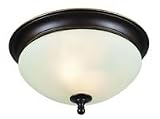 Balmoral - 3 Light Flush Mount Ceiling Lighting Fixture - Highland Bronze - Cream Glass - B6410