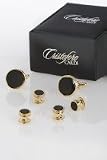 Cristoforo Cardi Black ONYX Cufflink and Stud Set in GOLD Setting