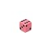 16mm d6 Square Cornered Opaque Dice, Pink w/Black