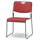 【オフィス家具-TOKIO】【FSC-25TL】ミーティングチェア　塗装脚タイプ　（ビニールレザー） ［ワイン］
