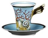 Versace by Rosenthal La Mer Cup & Saucer high